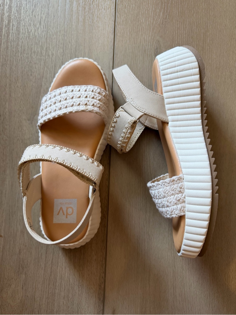 Dolce Vita Cream Braided Platform Sandals